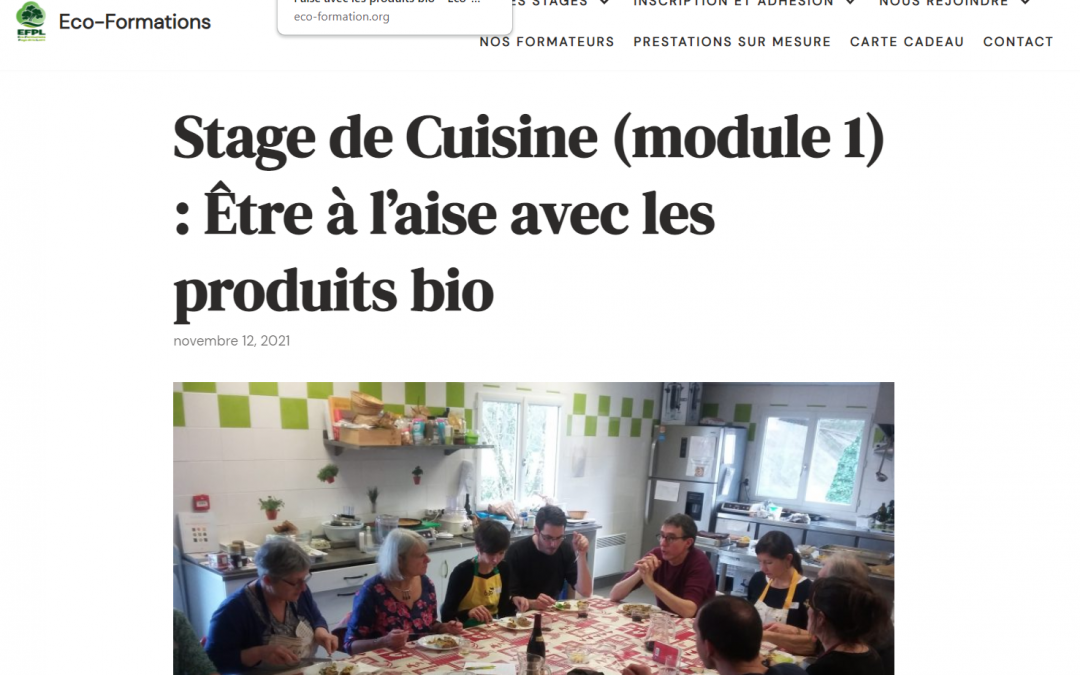 Les stages de 2 jours de cuisine